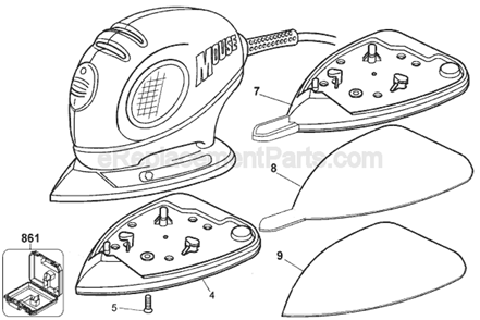 Page A Diagram and Parts List for MS500 Type 3 Black and Decker Sander Polisher